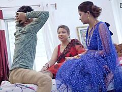 Desi Husband Shows Double Wife Satisfaction in Threesome! WOW!