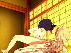 Genshin Impact 3D Hentai: Sara Sucks and Gets Creampied