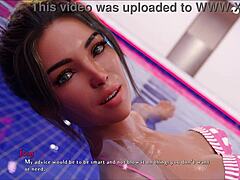 Exploring sexy 3D big tits in chick route adventure