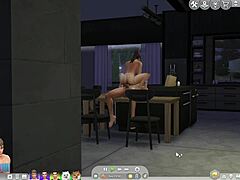 Sims 4 Hentai Caught My Cousin Sideways in Kitchen Action.