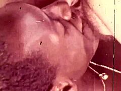 Vintage interracial threesome with hairy beaver banging action