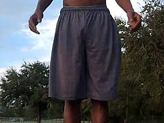 hempstead location with mature skinny roommate workout session