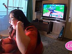 Intensely sucking her while she dominates in Fortnite!