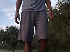 hempstead location with mature skinny roommate workout session