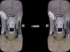 Virtual reality with chrissy fox, she dives into piss accidentally.