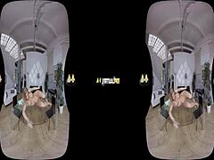 Virtual reality with chrissy fox, she dives into piss accidentally.