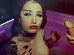 Busty Violet Voss swallows cock after steamy blowjob