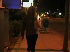 blonde cougar fucks in the car, getting cum on her tits in front of the driver