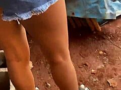 Brazilian Teen Fucked by Black Worker Outdoors