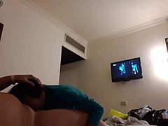 lesbian girlfriend gets mouth fucked in hotel room