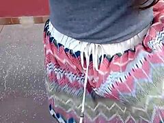 on the balcony, sucking cock and spreading pussy for everyone to see