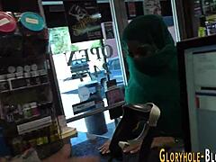 islamic babe sucks big cock at gloryhole spot