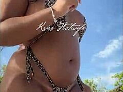 my married wife flaunts huge ass in tiny bikini at beach fetish