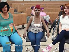 Kissing redhead sorority president with hot nip slip action