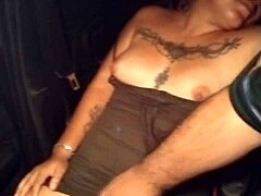 manoseada en el uber with horny latina whore showing tits and pussy outdoors