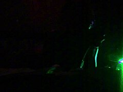 Sexy Black Woman Gives Oiled Blowjob to Big Cock with Banana