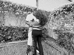 Pregnant Slut Sucks Black Dick Outside in Daylight