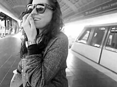 Pregnant Slut Sucks Black Dick Outside in Daylight