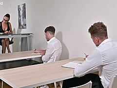 Headmaster Perry kicks off a wild DP gangbang in office