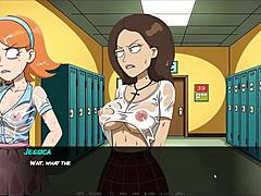 Steamy teen tits and cumshots in Evil Morty parody hentai