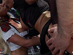 cosplay teen mistress n mature big tits in rough ffm 3some w big dick old guy, oops