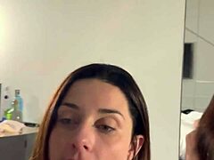 Hot brazilian babe gives wet blowjob on pov