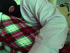 married slut hides face giving sloppy head!