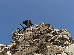 Cute Blonde Coed Ana Fey Rubs Her Pussy Over Panties In Lingerie, Topless With Small Natural Tits