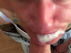 Slut Sucks Cock in Staring Contest