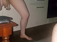 wife pissing for me in the bathroom