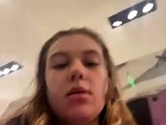 Masturbating in Taxi and Mall with Young Fat Tits Exposed