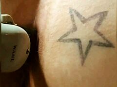 Teaser of shaved pussy and asshole in interracial scene.