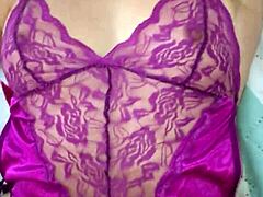 Colombian Babe’s Purple Satin Thong Gets Wildly Pounded Tonight