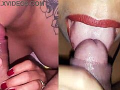in this homemade video, susy and dafri compete in blowjob skills with cum in mouth