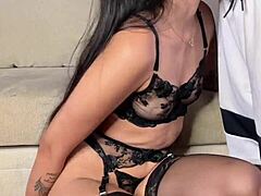 Vertical Lingerie Blowjob With Deepthroat And Spanking