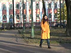 stripping off jeans after a sweaty walk