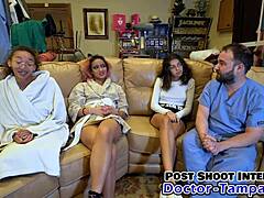 Dr. Tampa dominates Genesis in her first humiliating gyno exam.