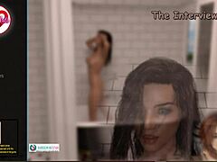 watch me finger myself in heels during casting interview while big cocks fuck on screen