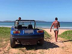 In a rough quickie, BABALOO took DOUBLE PENETRATION from two cocks. Cum covered her big ass and shaved pussy in the threesome.