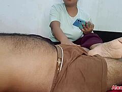 Teen step-daughter seduces old step-father with beautiful natural tits for huge amateur homemade fucking