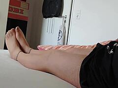 Nylonjunge in nightgown and pantyhose