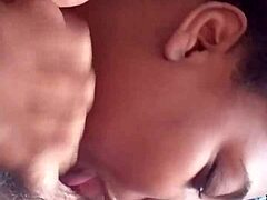Ebony milf gives a good neck sucking session