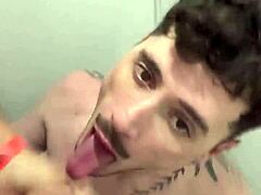 Agroboy Gets Blowjob in Bathroom by Amateur Beauty