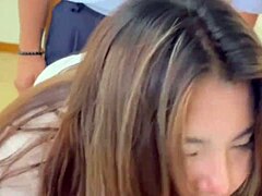 Skinny Couple Slaps and Fucks in Real Estate Tour Ending with Babe's Narrow Ass Action