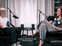 Petite 18+ redhead dives into bold casting interview on lesbian pornstar life with Bree Mills and Freya Parker