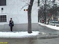 redhead bbw milf caught peeing in public spot