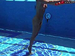 Very hot Russian pornstar Mary Kalisy by the pool in lingerie 😍