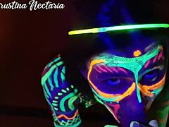 Fucked Slim Girl Under UV Light