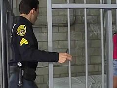 prison slut kenzie pierce gives ass to police officer, eats cum