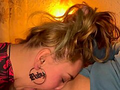 Intense emotions in sloppy facefuck blowjob with ball licking and teasing